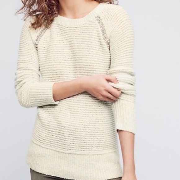 Anthropologie Sleeping on Snow blue sweater xs
